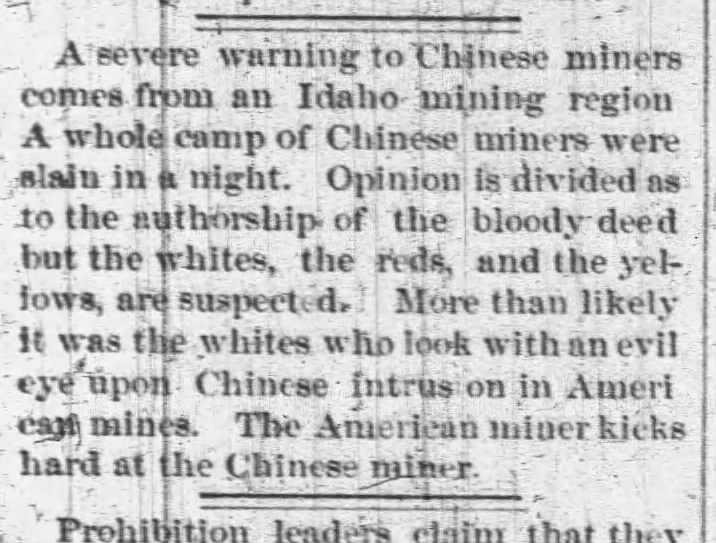 Thumbnail for A severe warning to Chinese miners comes from an Idaho mining region.