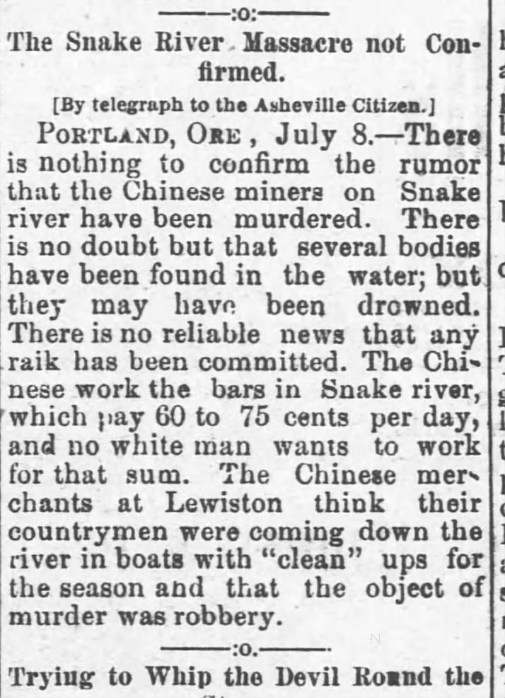 Thumbnail for The Snake River Massacre not Confirmed