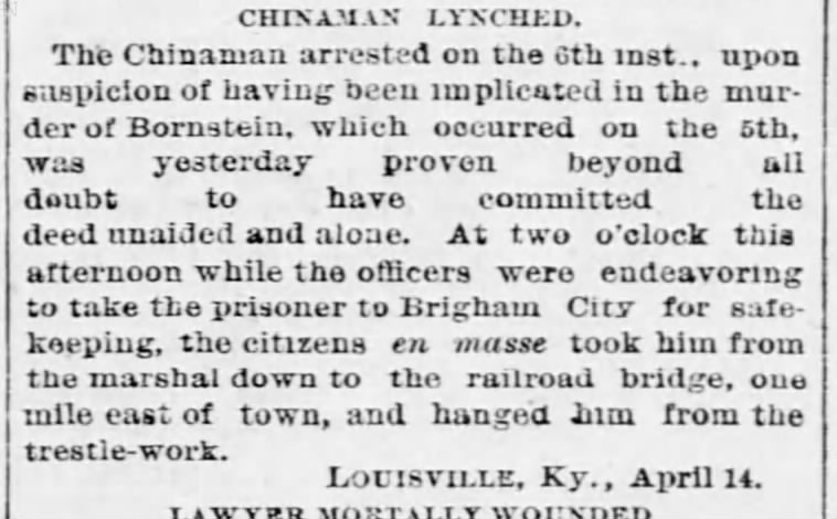Thumbnail for Chinaman Lynched