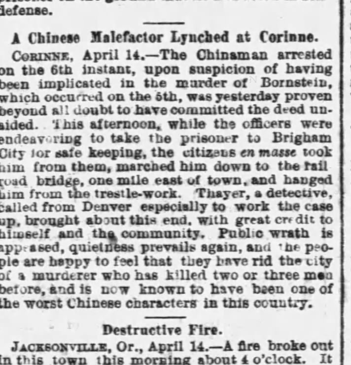 Thumbnail for A Chinese Malefactor Lynched at Corinne