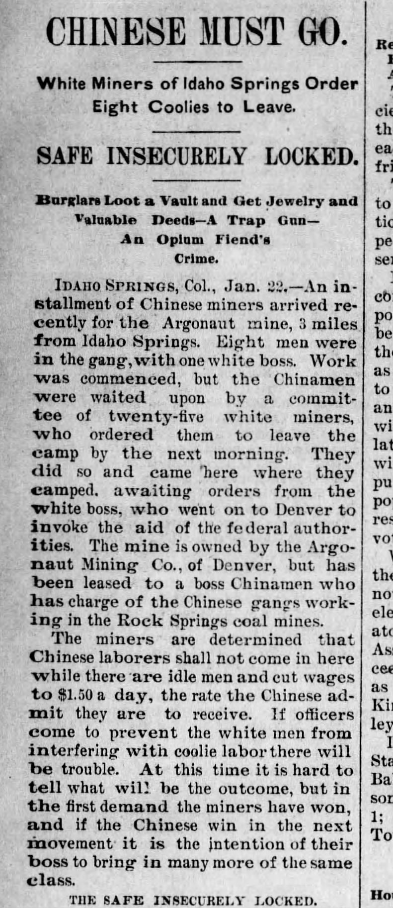 Thumbnail for Chinese Must Go: Idaho Miners Expel Chinese Laborers