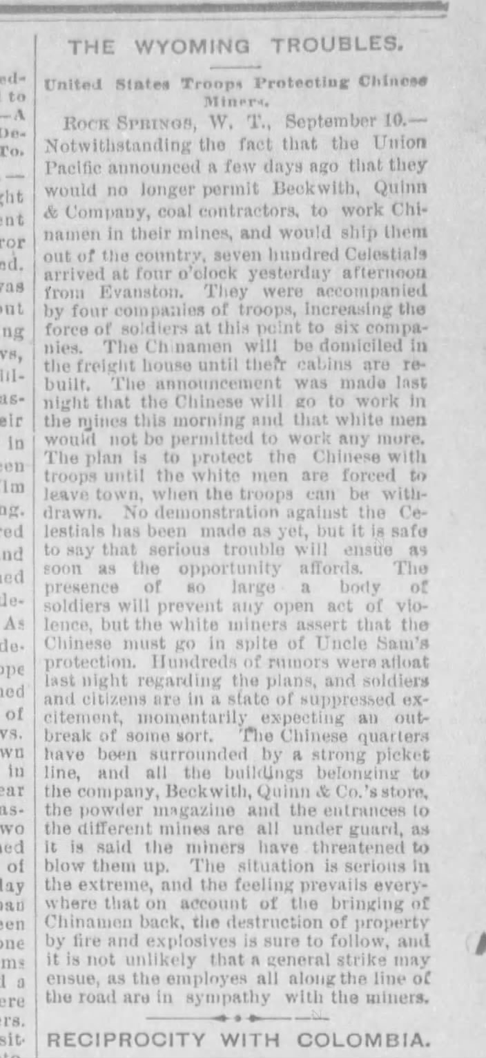 Thumbnail for U.S. Army Protects Chinese Miners Amid Tensions in Wyoming