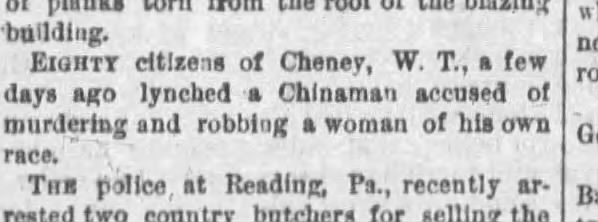 Thumbnail for Cheney Mob Lynches Chinese Man for Alleged Murder