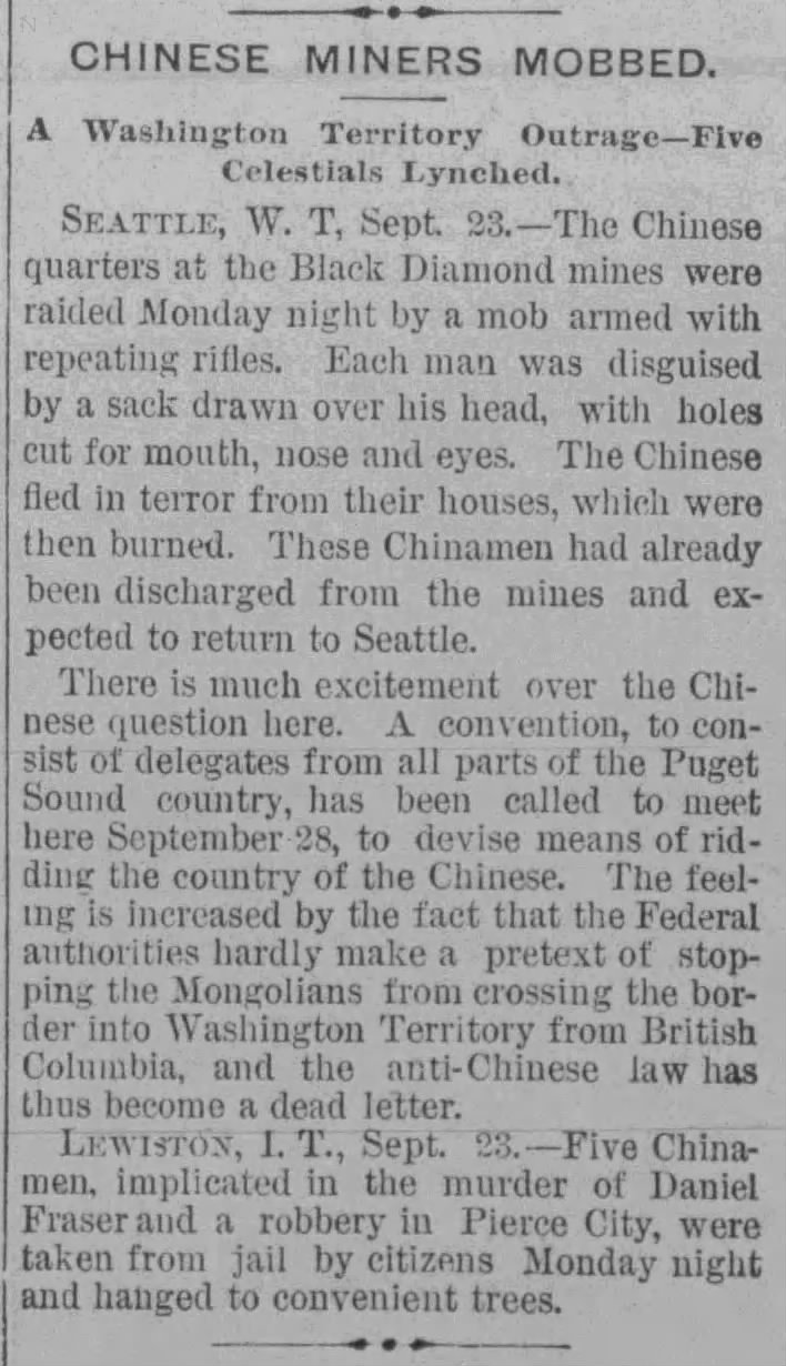 Thumbnail for Chinese and Chinese-Americans Lynched in Washington and Idaho