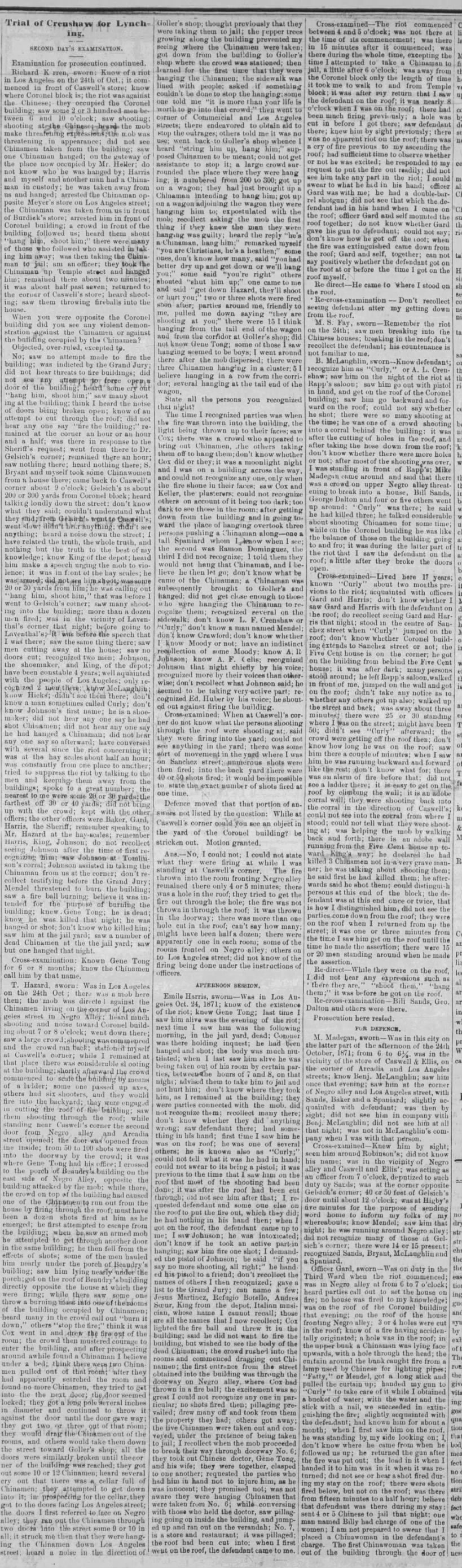 Thumbnail for Trial of Crenshaw for Lynching Chinese