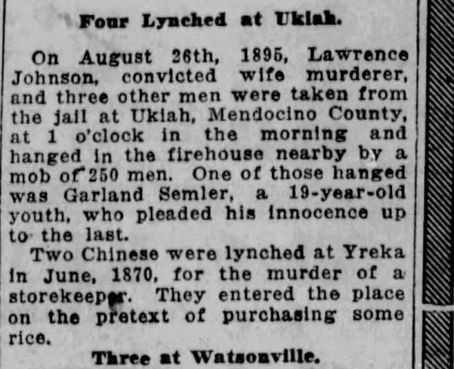 Thumbnail for Two Chinese Lynched at Yreka