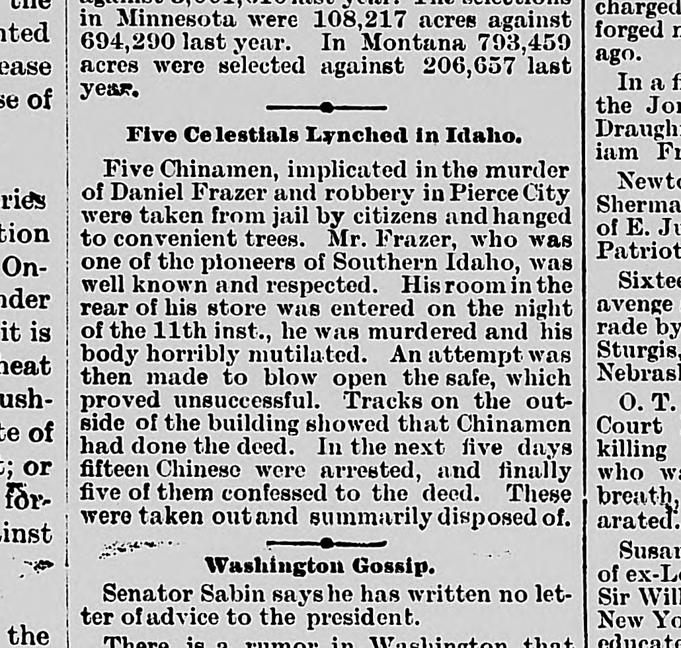 Thumbnail for Five Celestials Lynched in Idaho