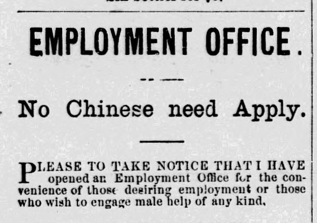 Thumbnail for Ad: No Chinese Need Apply
